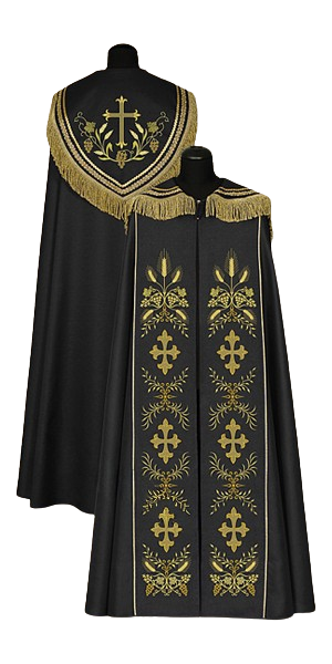 Kapa czarna haftowana