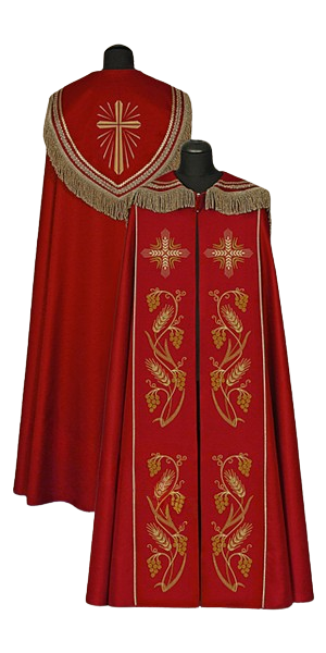 Kapa czerwona haftowana