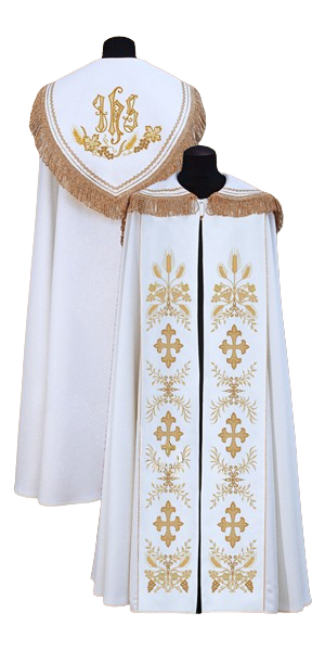 Kapa biała haftowana