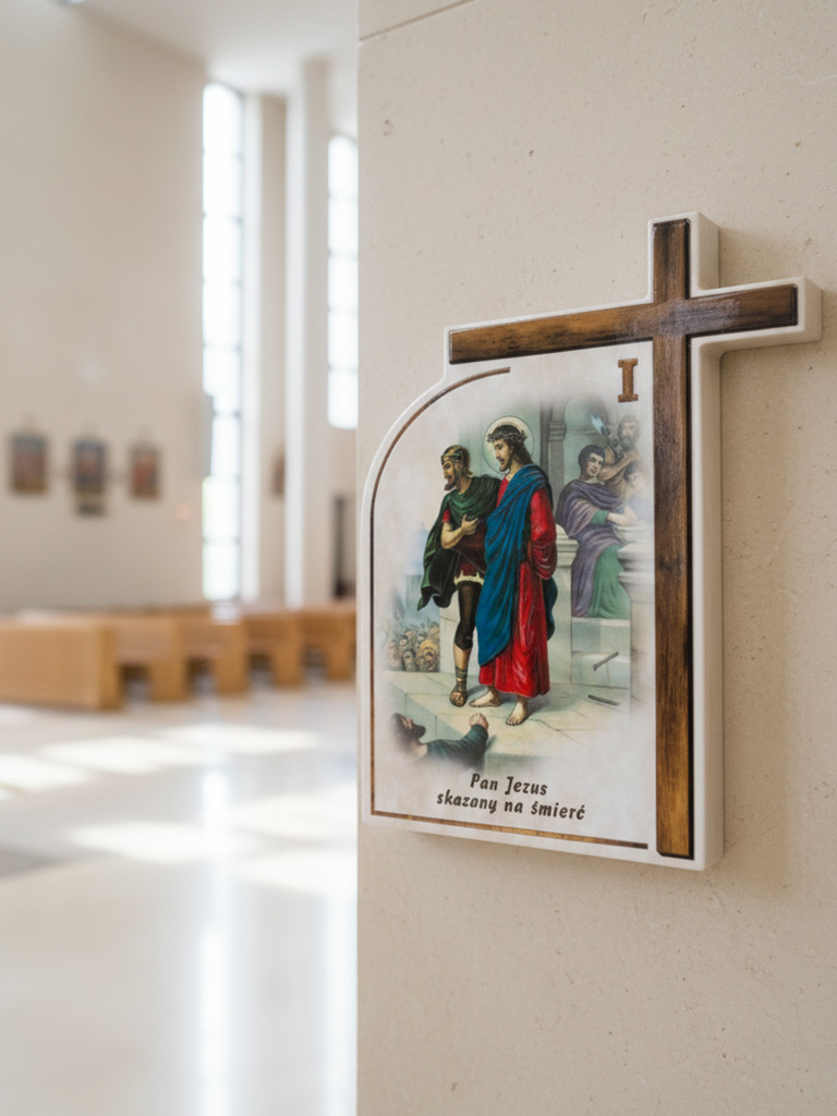 Droga Krzyżowa - Ceramika drewniana  (Komplet - 14 stacji) - STACJE DROGI KRZYŻOWEJ - zdjęcie 12