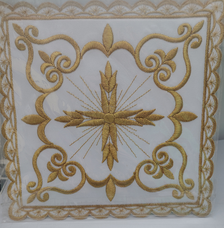 Palka haftowana krzyż, złoty haft