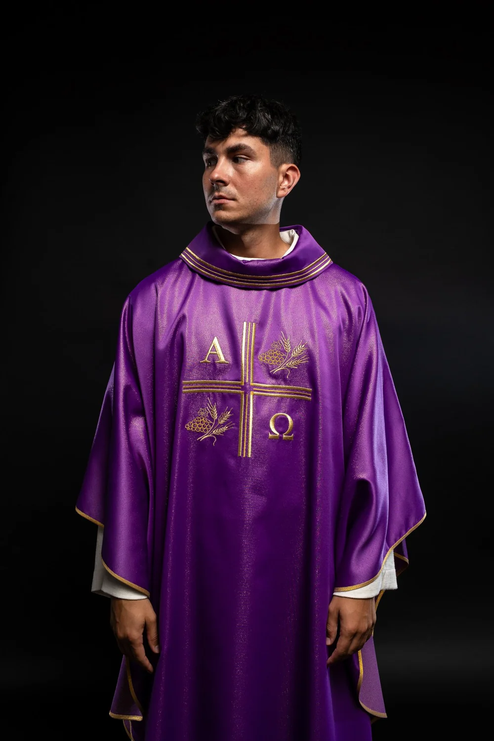 Ornat haftowany Alfa i Omega (173H) - ORNATY NA WIELKI POST - zdjęcie 4