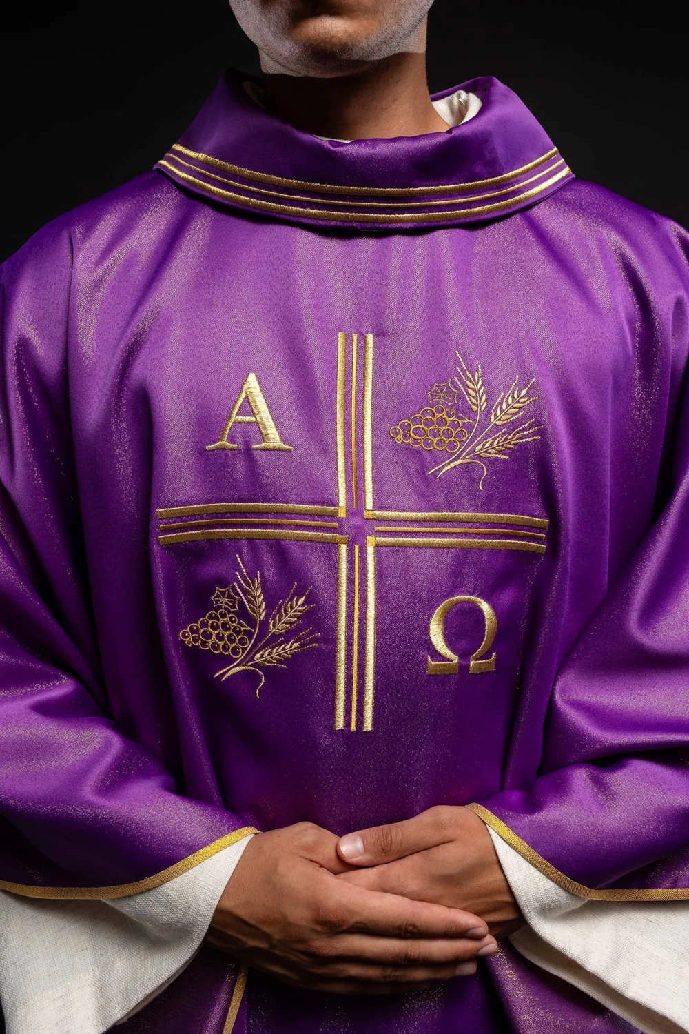 Ornat haftowany Alfa i Omega (173H) - ORNATY NA WIELKI POST - zdjęcie 5