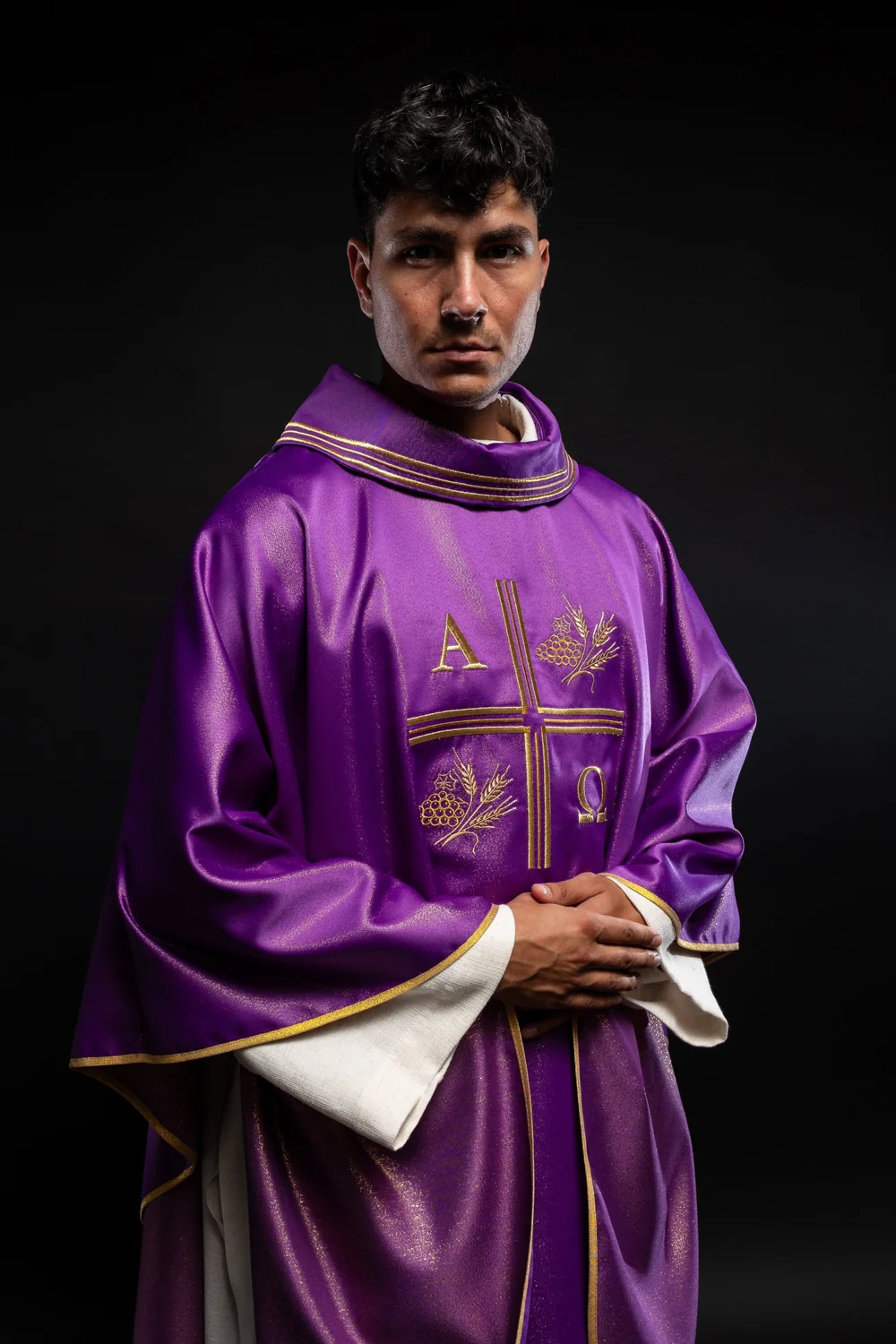 Ornat haftowany Alfa i Omega (173H) - ORNATY NA WIELKI POST - zdjęcie 2