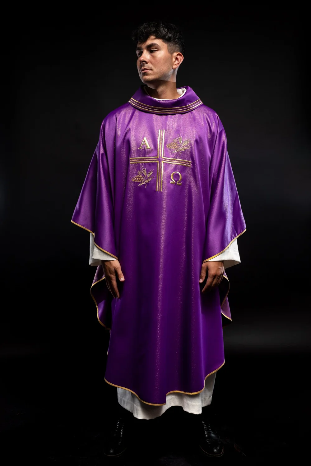 Ornat haftowany Alfa i Omega (173H) - ORNATY NA WIELKI POST - zdjęcie 6