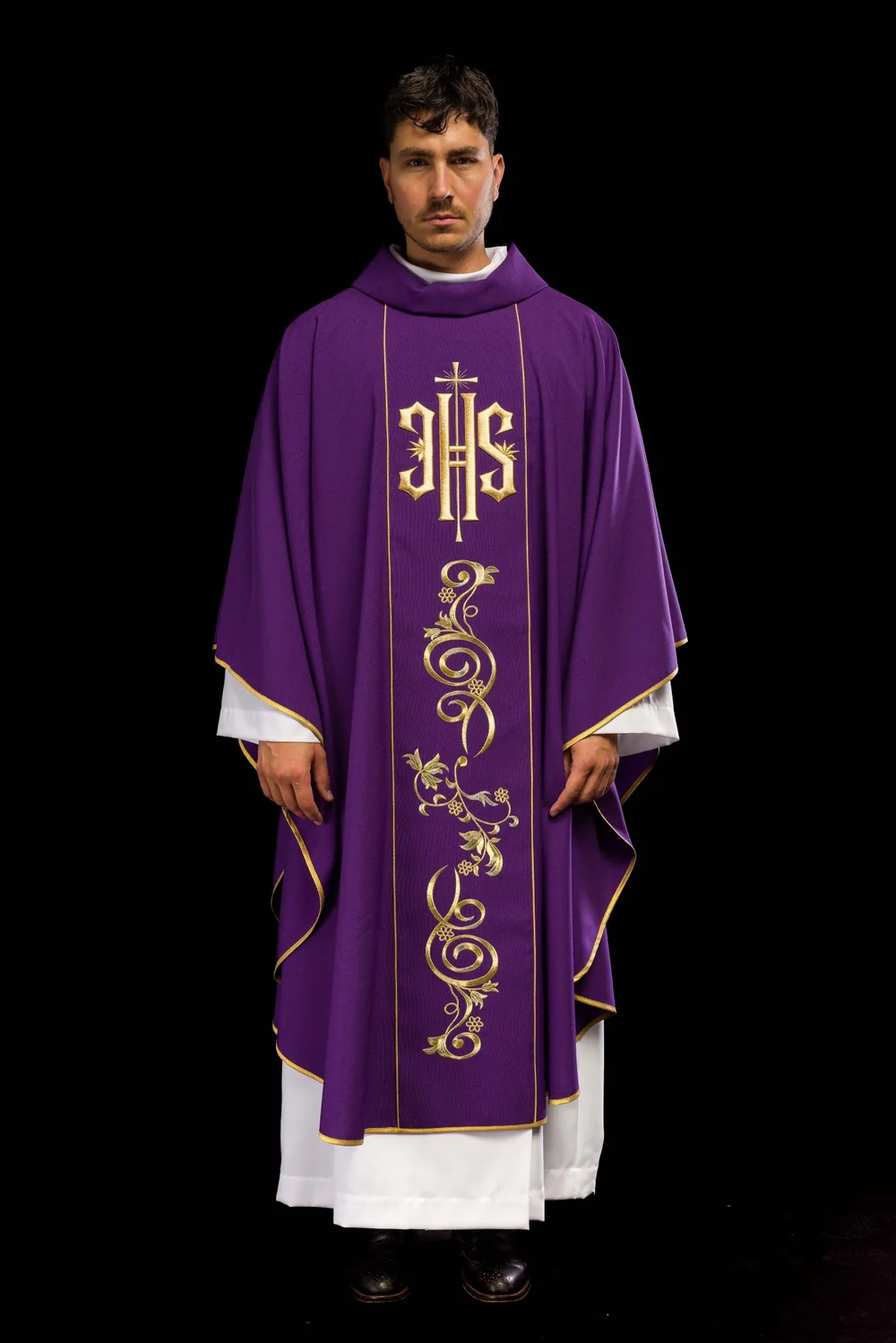 Ornat haftowany IHS - fioletowy (174H) - Ornaty fioletowe - zdjęcie 6