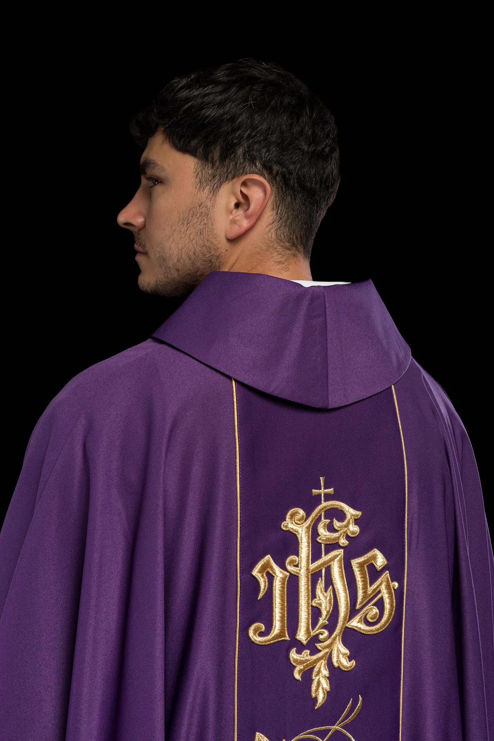 Ornat fioletowy haftowany IHS (176H) - Ornaty fioletowe - zdjęcie 6