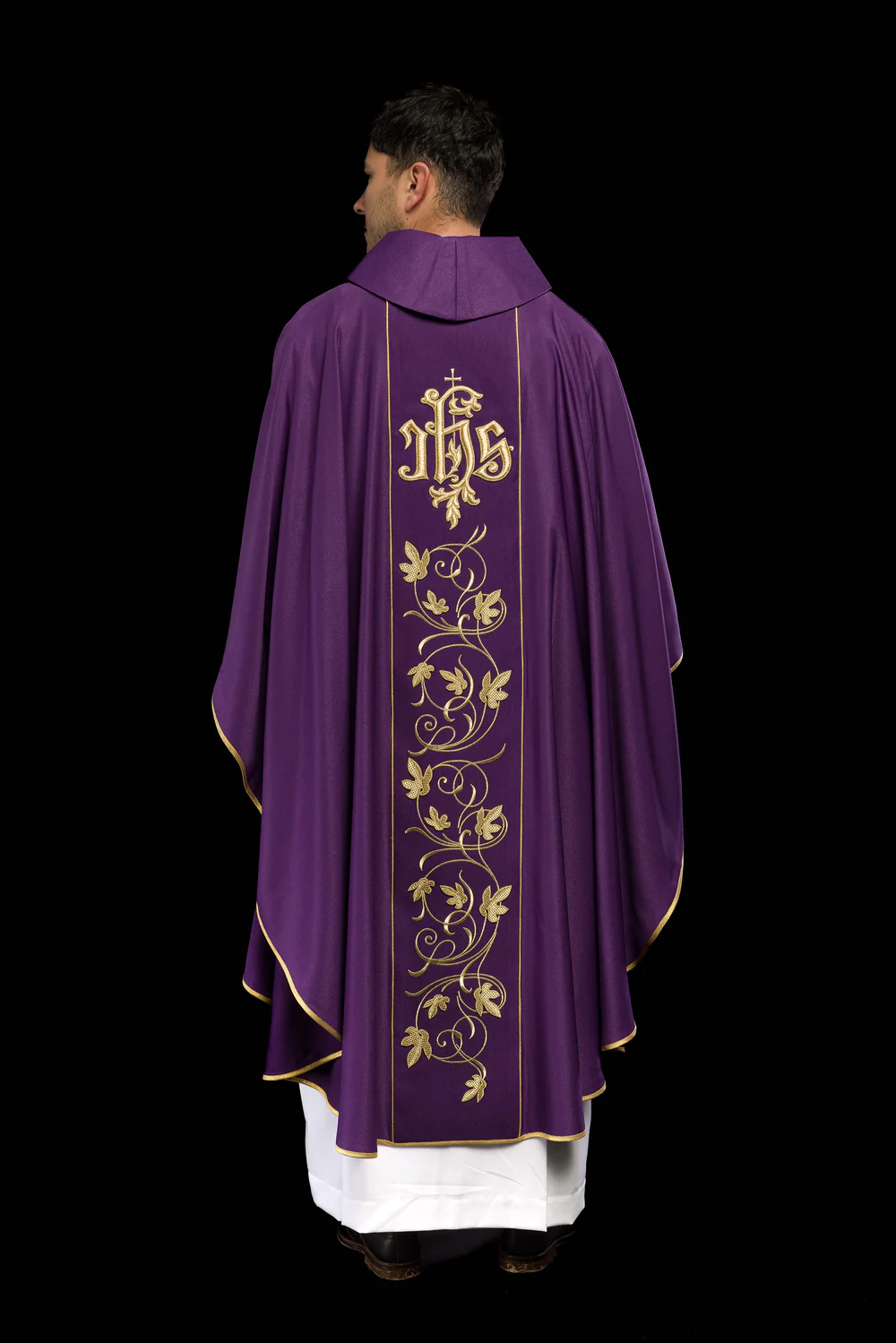Ornat fioletowy haftowany IHS (176H) - Ornaty fioletowe - zdjęcie 2