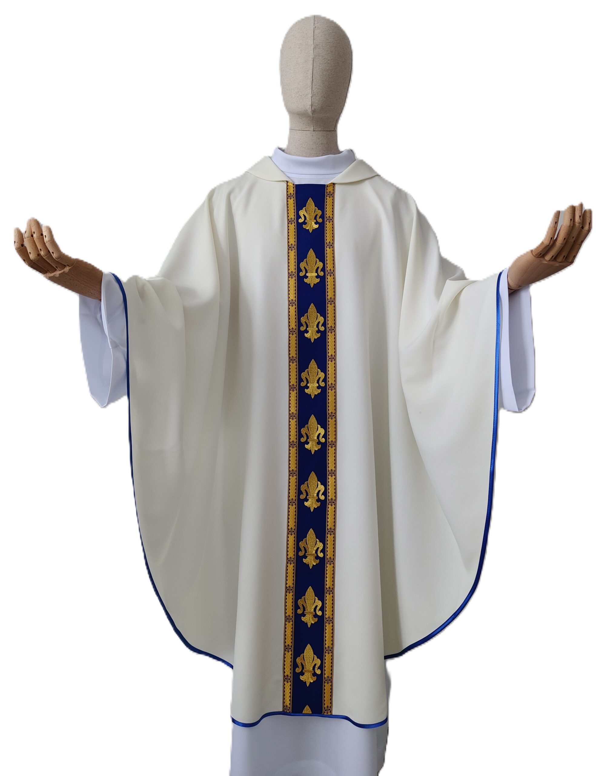 Ornat z pasem tkanym - ecru - Ornaty białe/ ecru