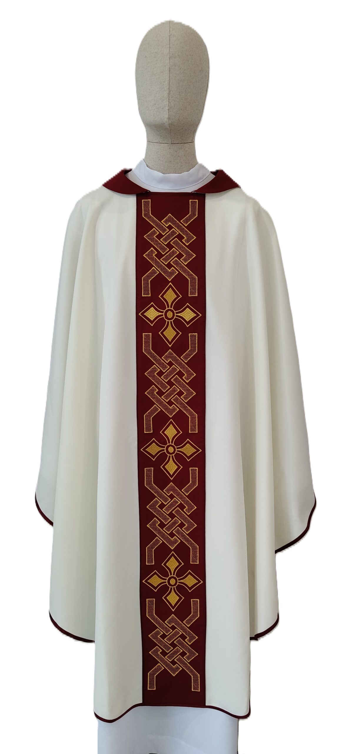 Ornat z pasem haftowanym -kolory liturgiczne (proszę wybrać) - Ornaty haftowane