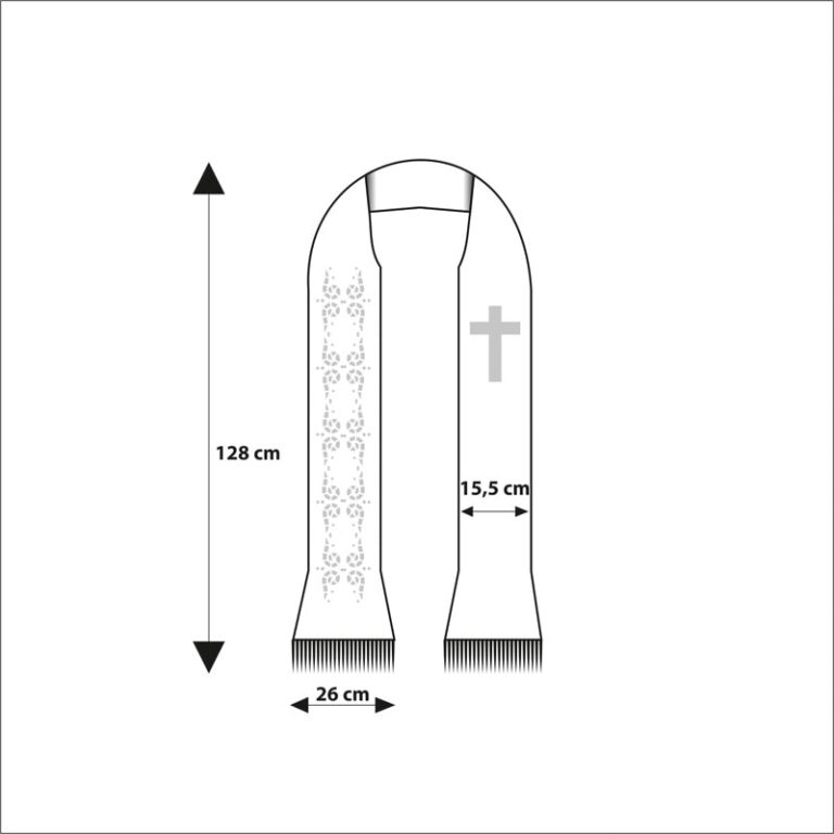 Stuła bogato haftowana rzymska, fioletowa - RZYMSKIE - zdjęcie 2