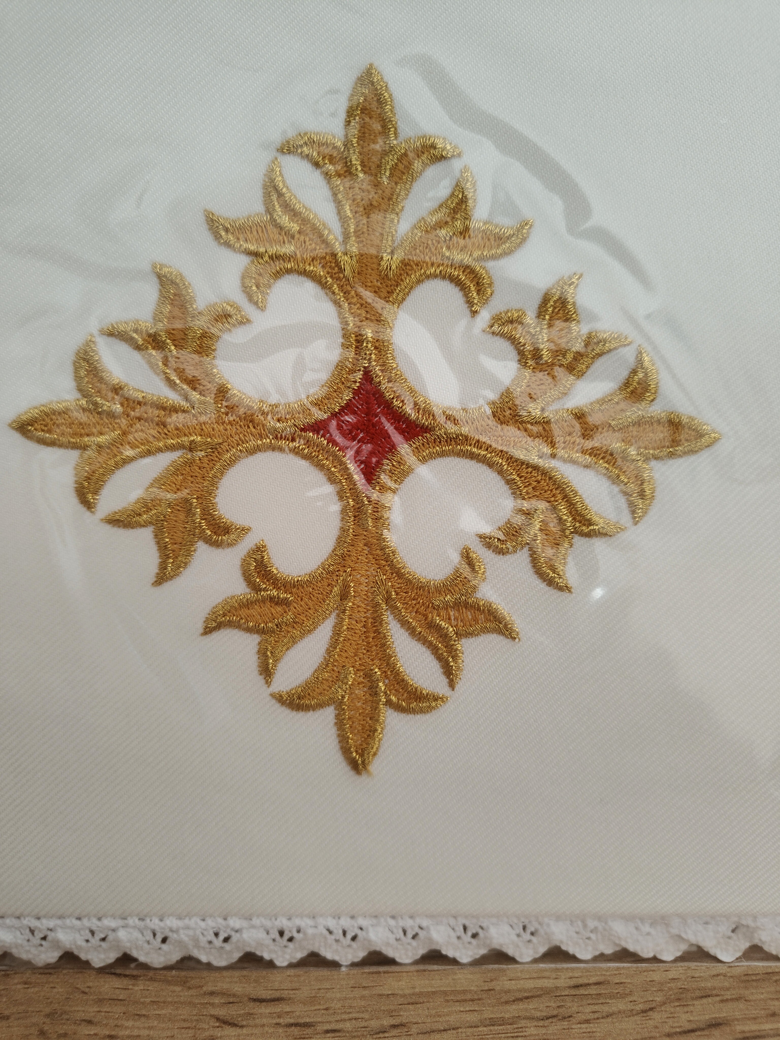 Palka haftowana, ecru - Krzyż - Palka - zdjęcie 2