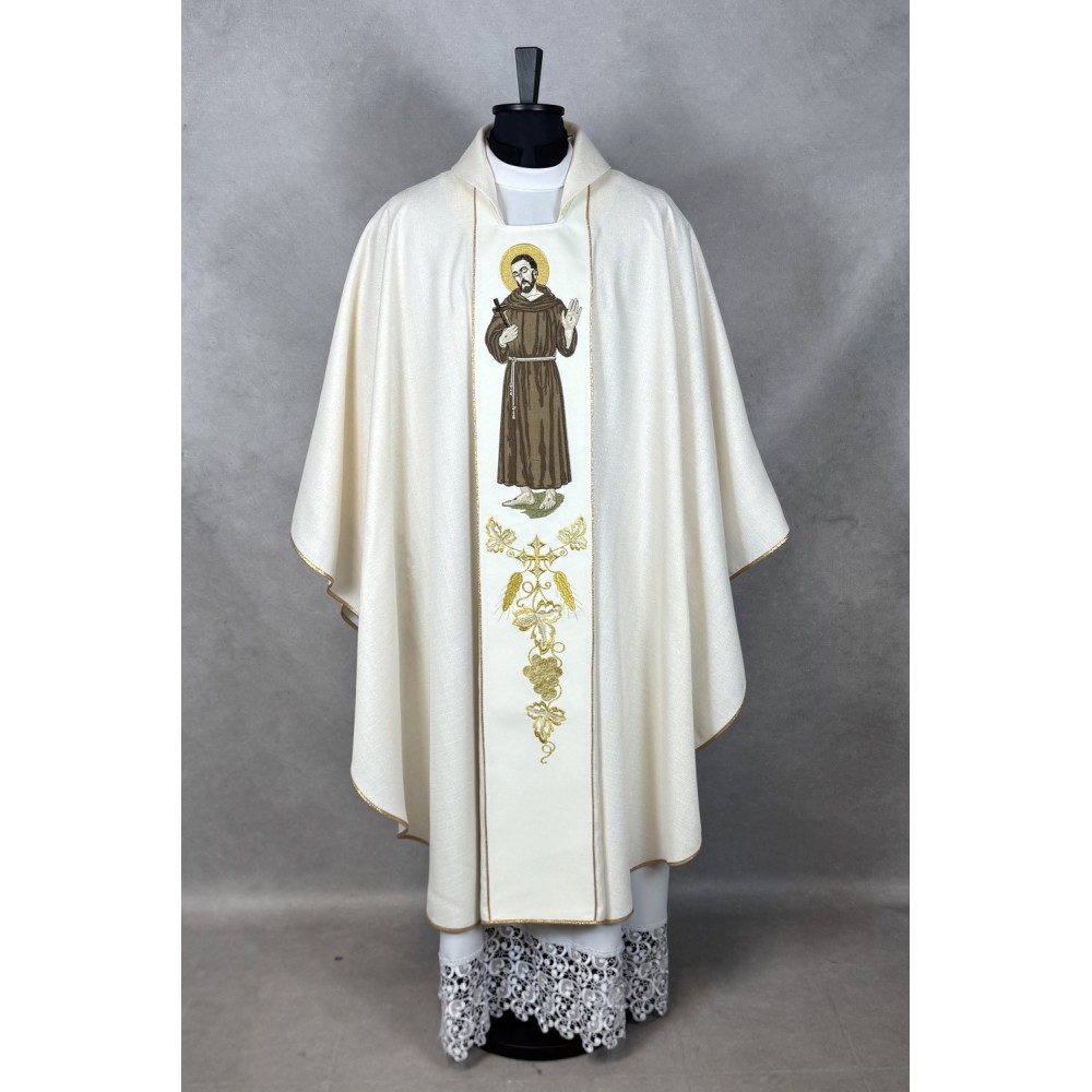 Ornat kapłański haftowany - Święty Franciszek - Ornaty z wizerunkiem świętych - Nowość