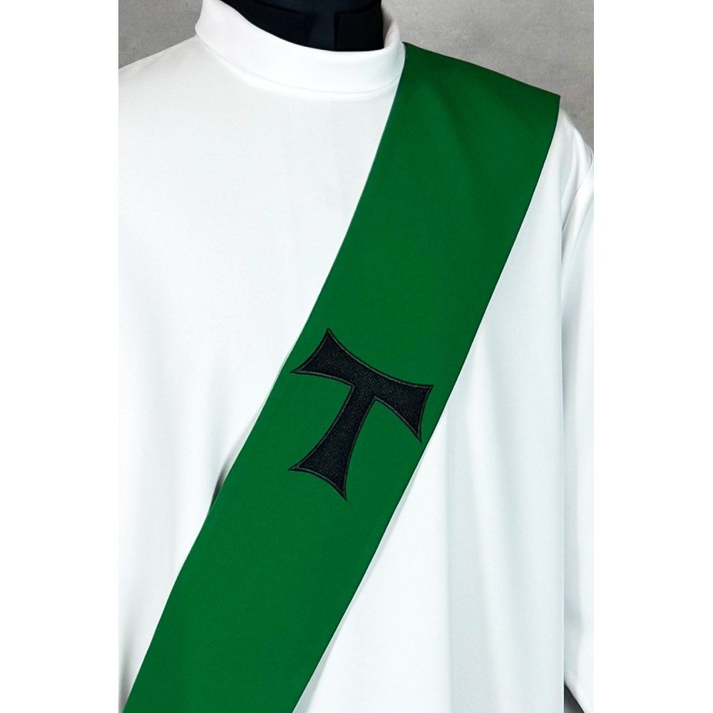 Stuła diakońska -  haftowany krzyż Franciszkański TAU - DLA DIAKONA - zdjęcie 2