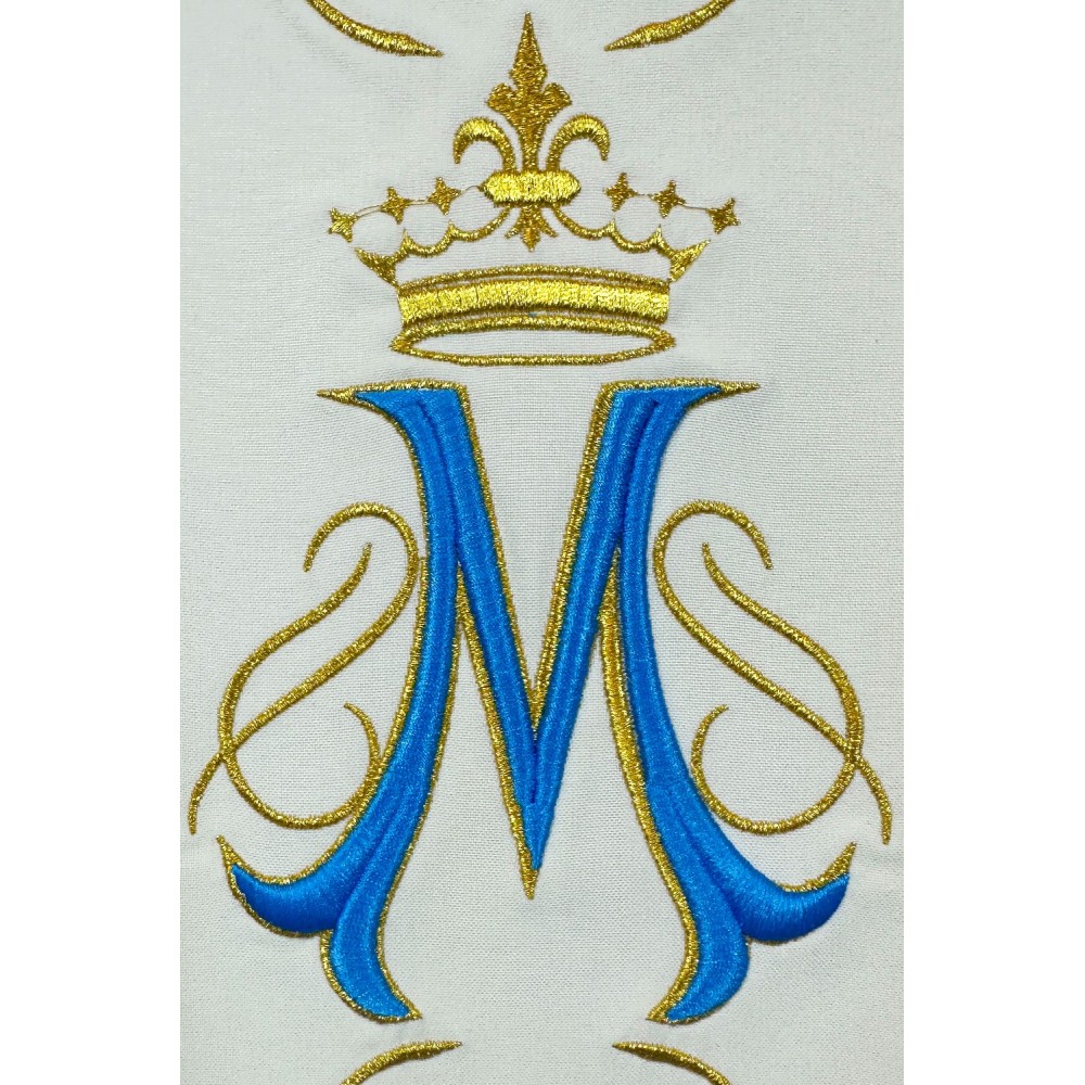 Stuła kapłańska MB Niepokalana - nadruk i haft liturgiczny - Z POSTACIAMI - zdjęcie 2