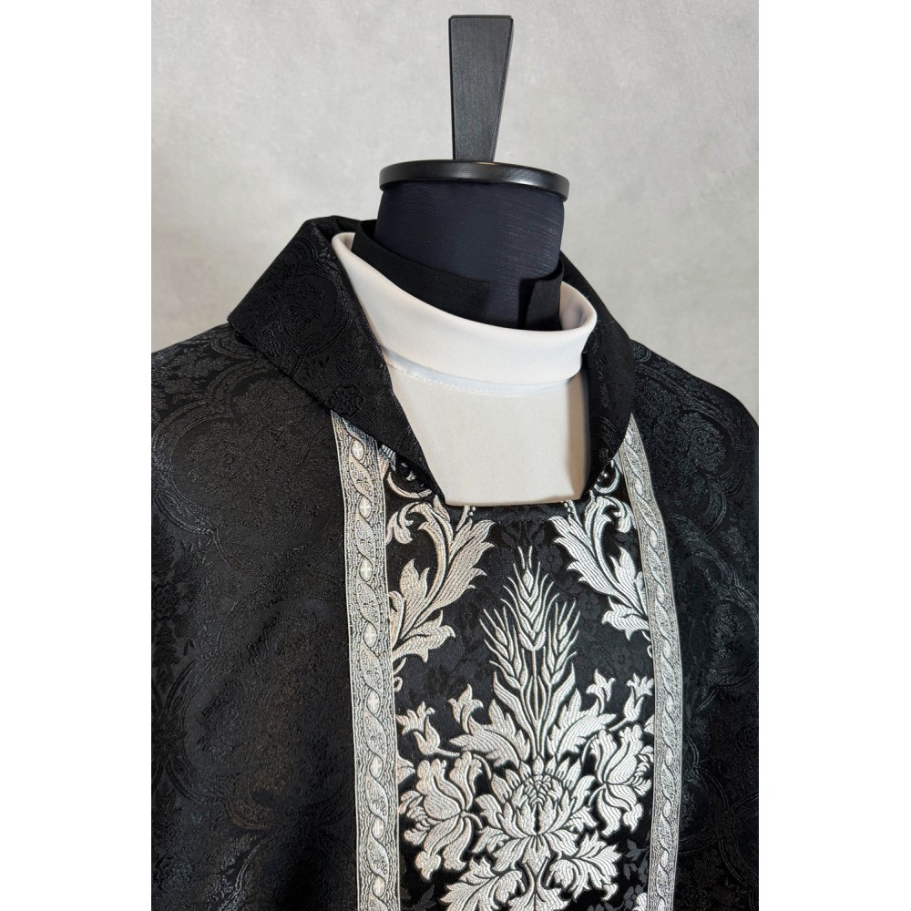 Ornat gotycki - tkanina czarny żakard - ornaty czarne - zdjęcie 3