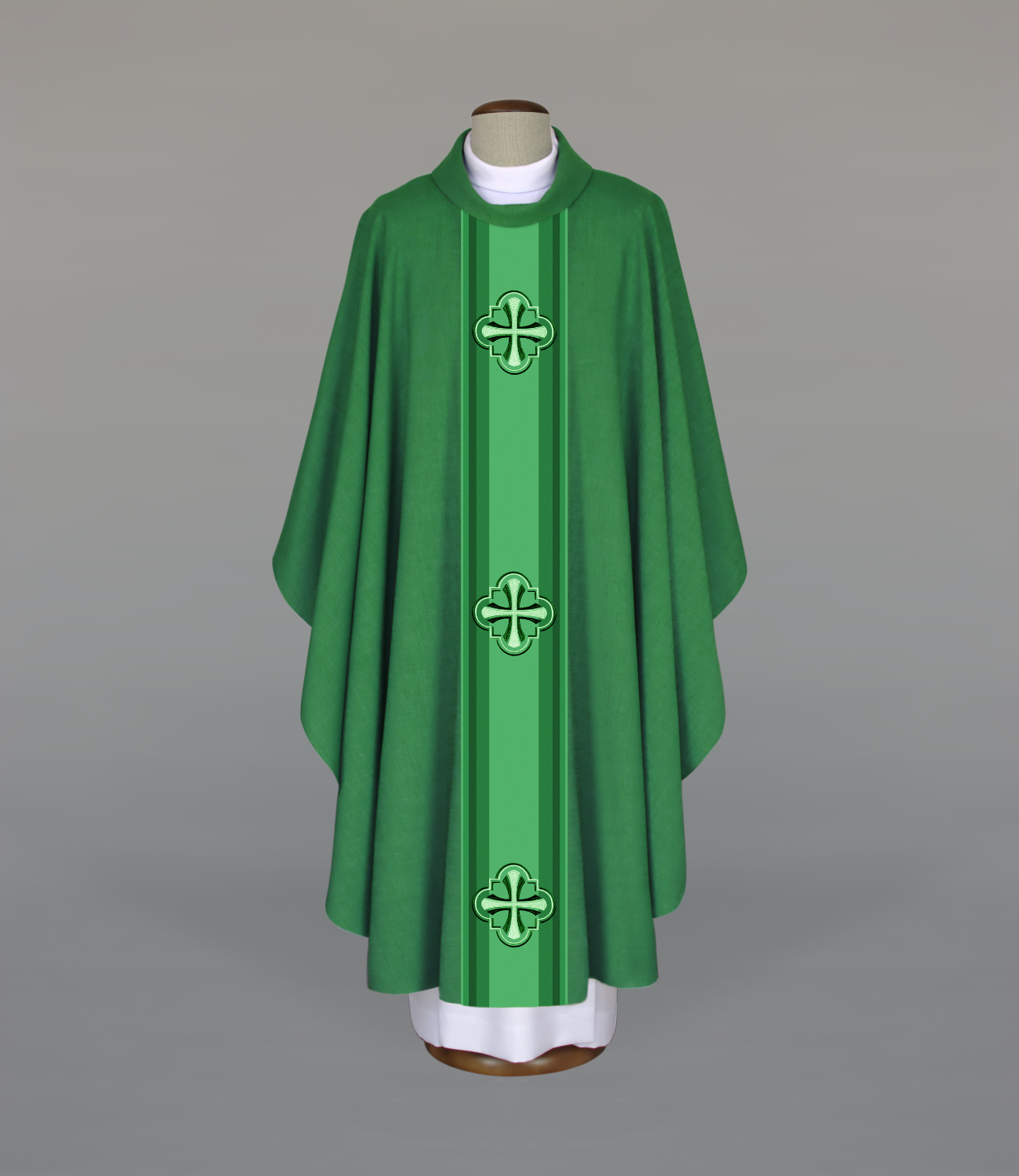 Ornat haftowany zielony - krzyże - Ornaty zielone - Nowość