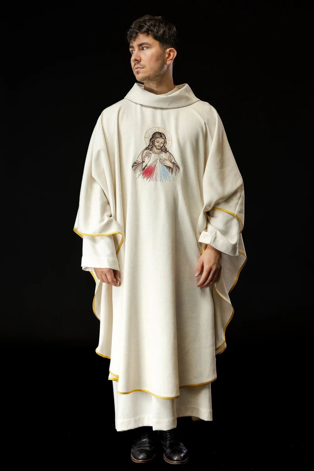 Ornat z wizerunkiem Jezusa Miłosiernego- ecru - Ornaty z Jezusem - zdjęcie 6
