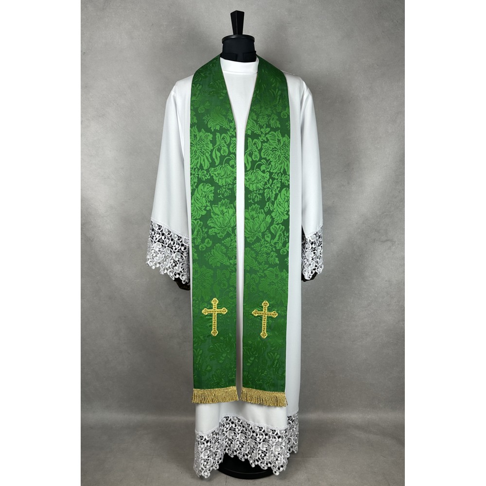 Stuła haftowana dwustronna- czerwono-zielona - EUCHARYSTYCZNE - zdjęcie 5