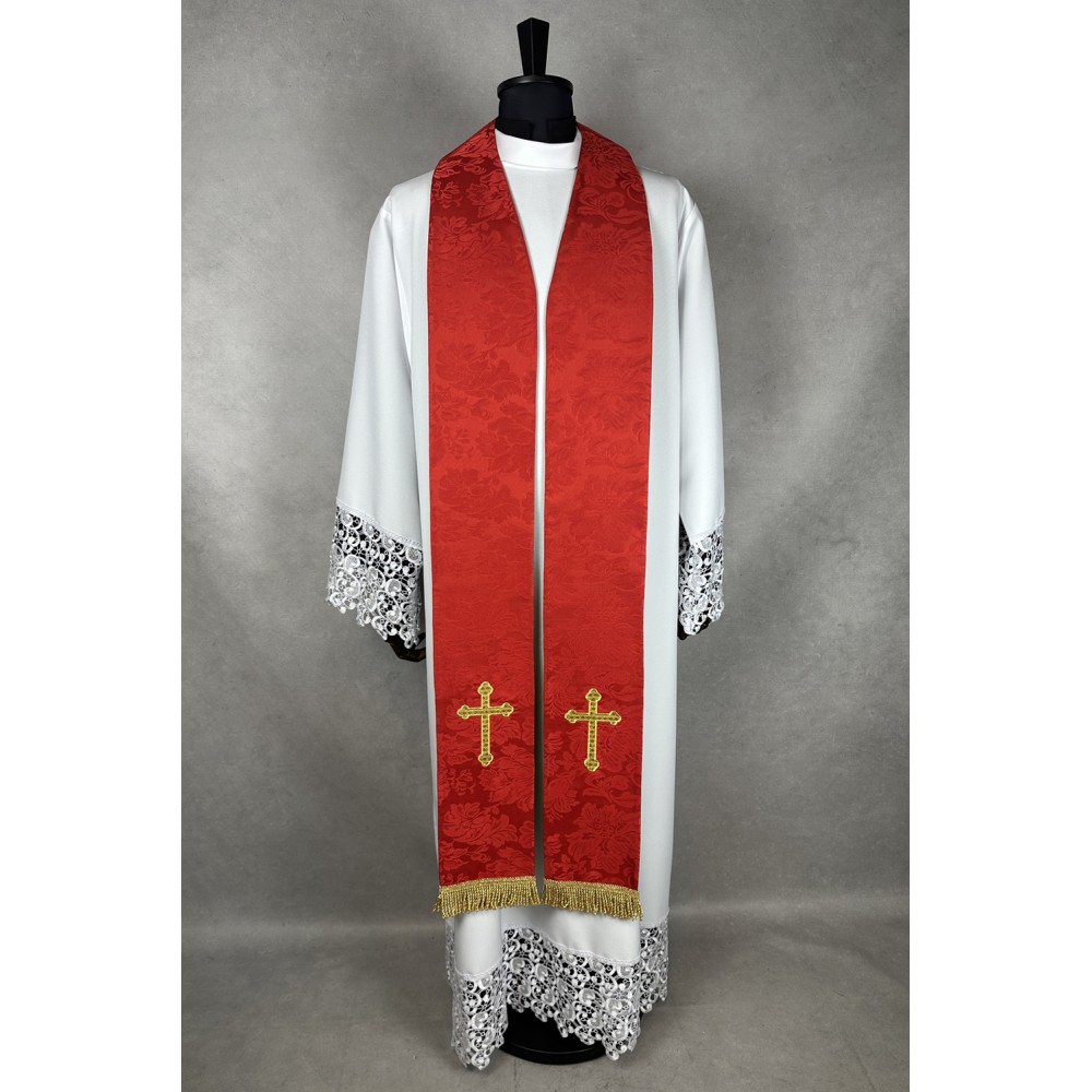 Stuła haftowana dwustronna- czerwono-zielona - EUCHARYSTYCZNE - zdjęcie 3