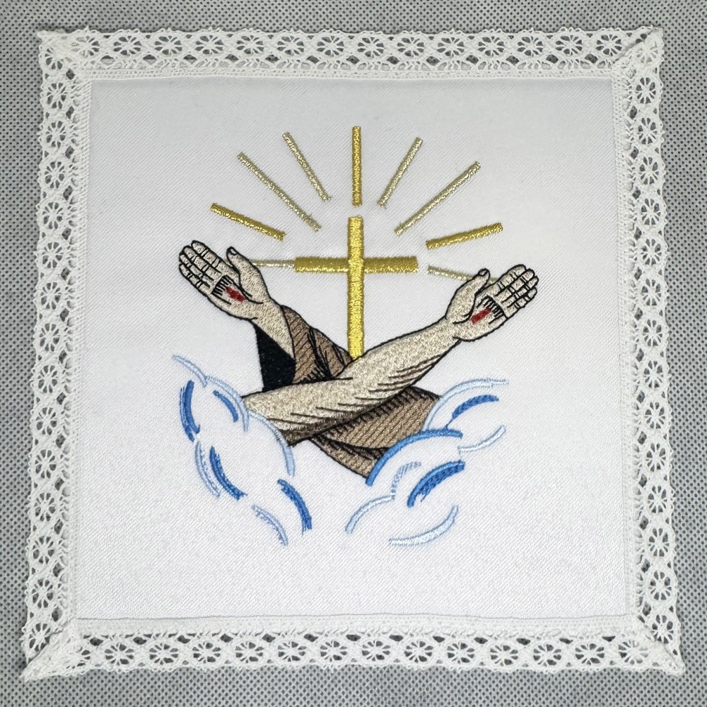 Komplet ornat haftowany, stuła, bielizna kielichowa, palka - Święty Franciszek - Ornaty z wizerunkiem świętych - zdjęcie 3