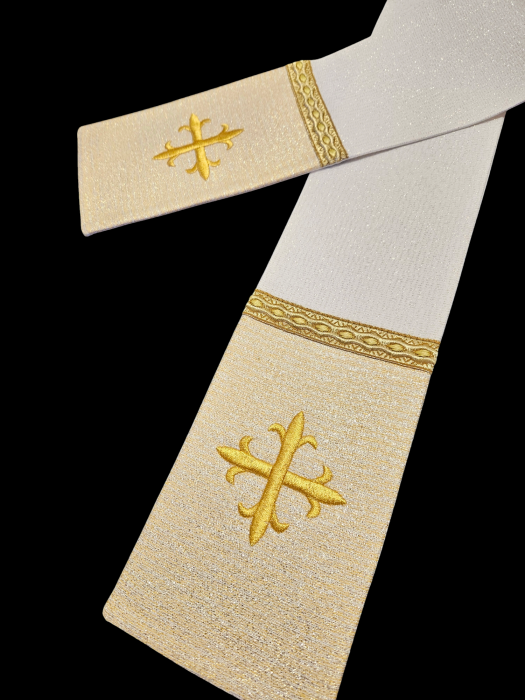 Ornat haftowany Święty Marcin – kremowy - Ornaty z wizerunkiem świętych - zdjęcie 4