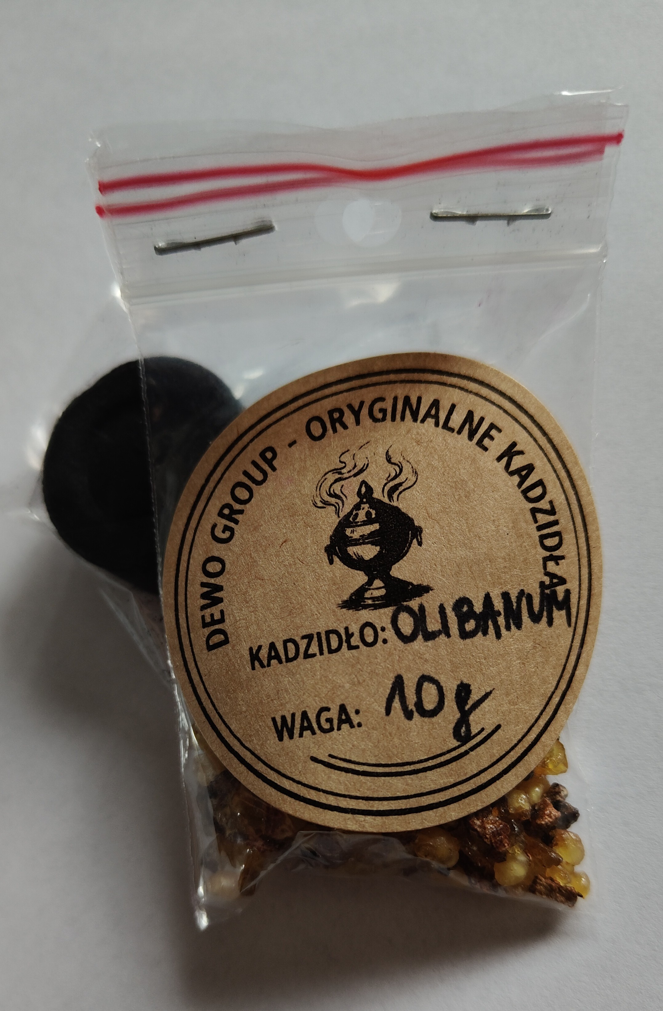 Kadzidło naturalne Olibanum 10 g – pakiet jednorazowy z węgielkiem 27 mm - KADZIDŁA, WĘGIELKI