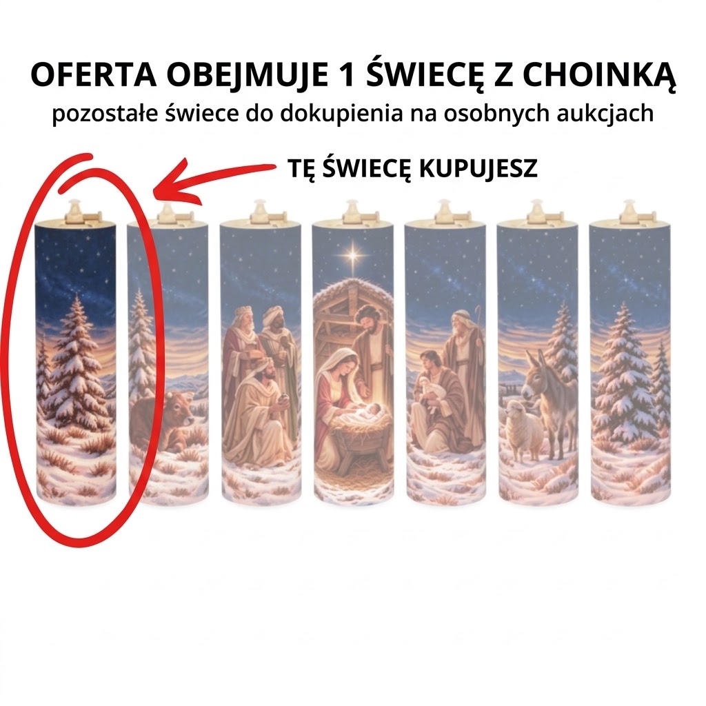 Świeca olejowa bożonarodzeniowa Choinki – 26 cm - Świece olejowe na Boże Narodzenie - zdjęcie 2
