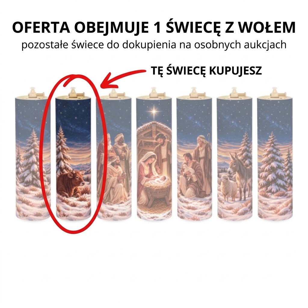Świeca olejowa bożonarodzeniowa Wół – 26 cm - Świece olejowe na Boże Narodzenie - zdjęcie 2