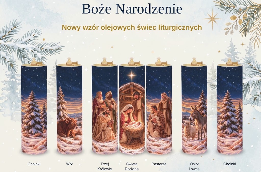 Komplet 7 świec olejowych na Boże Narodzenie – 26 cm - Świece olejowe na Boże Narodzenie