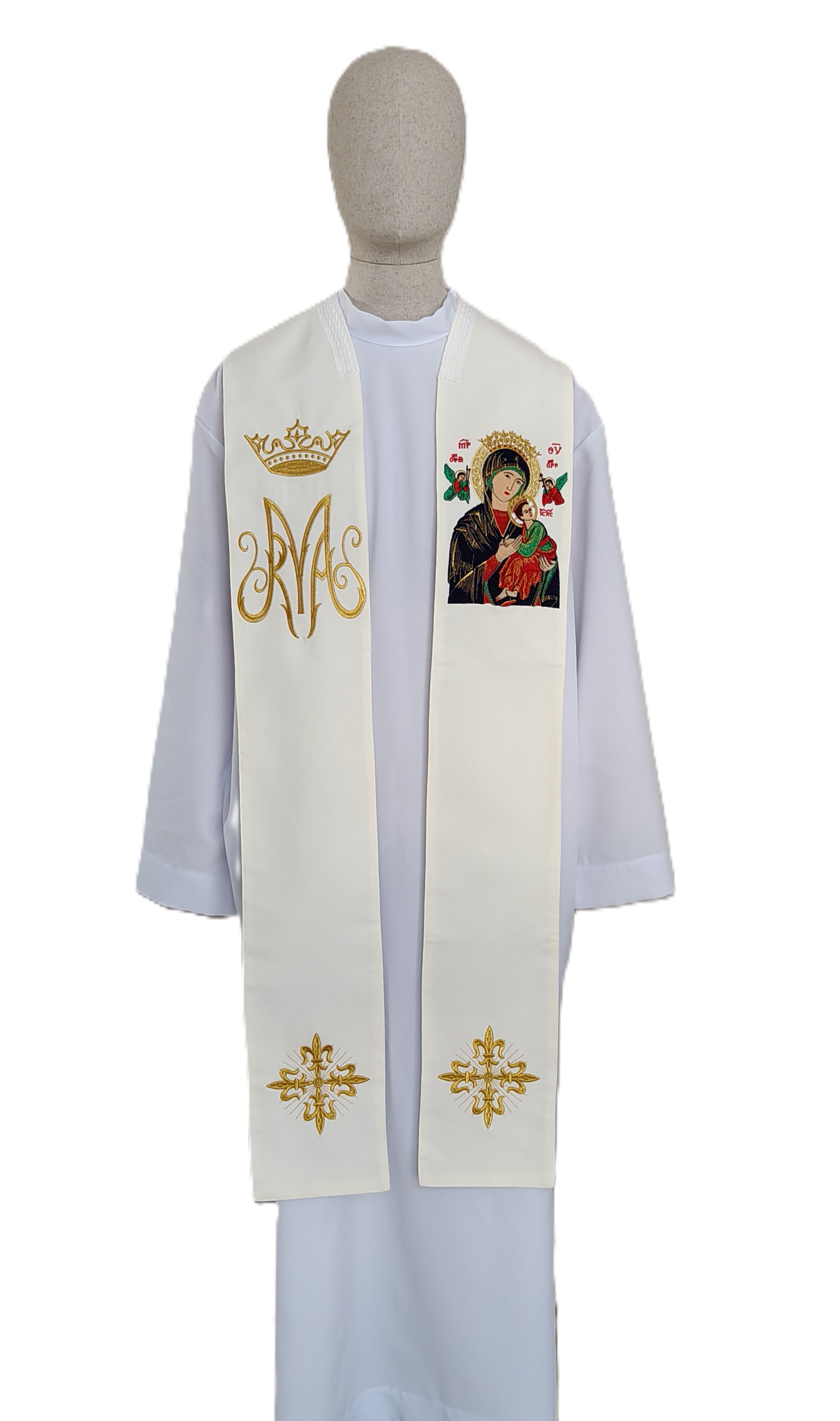 Stuła z wizerunkiem MB Nieustającej Pomocy - Z POSTACIAMI - Nowość