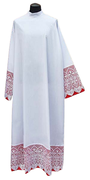 Alba z gipiurą - kolor podpinki do wyboru - KOMŻE I ALBY  KAPŁAŃSKIE - Nowość