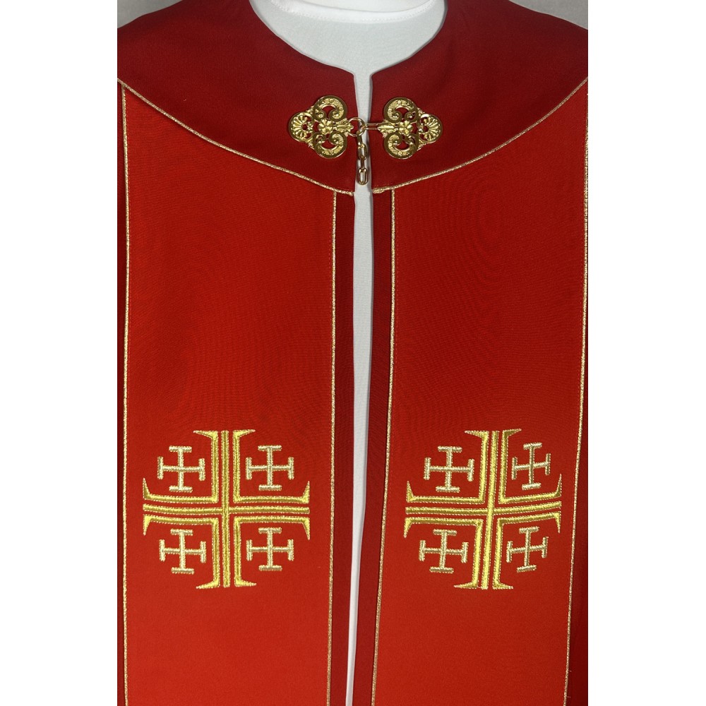 Kapa liturgiczna (kolory liturgiczne) - Krzyż Jerozolimski (31) - KAPY LITURGICZNE - zdjęcie 6