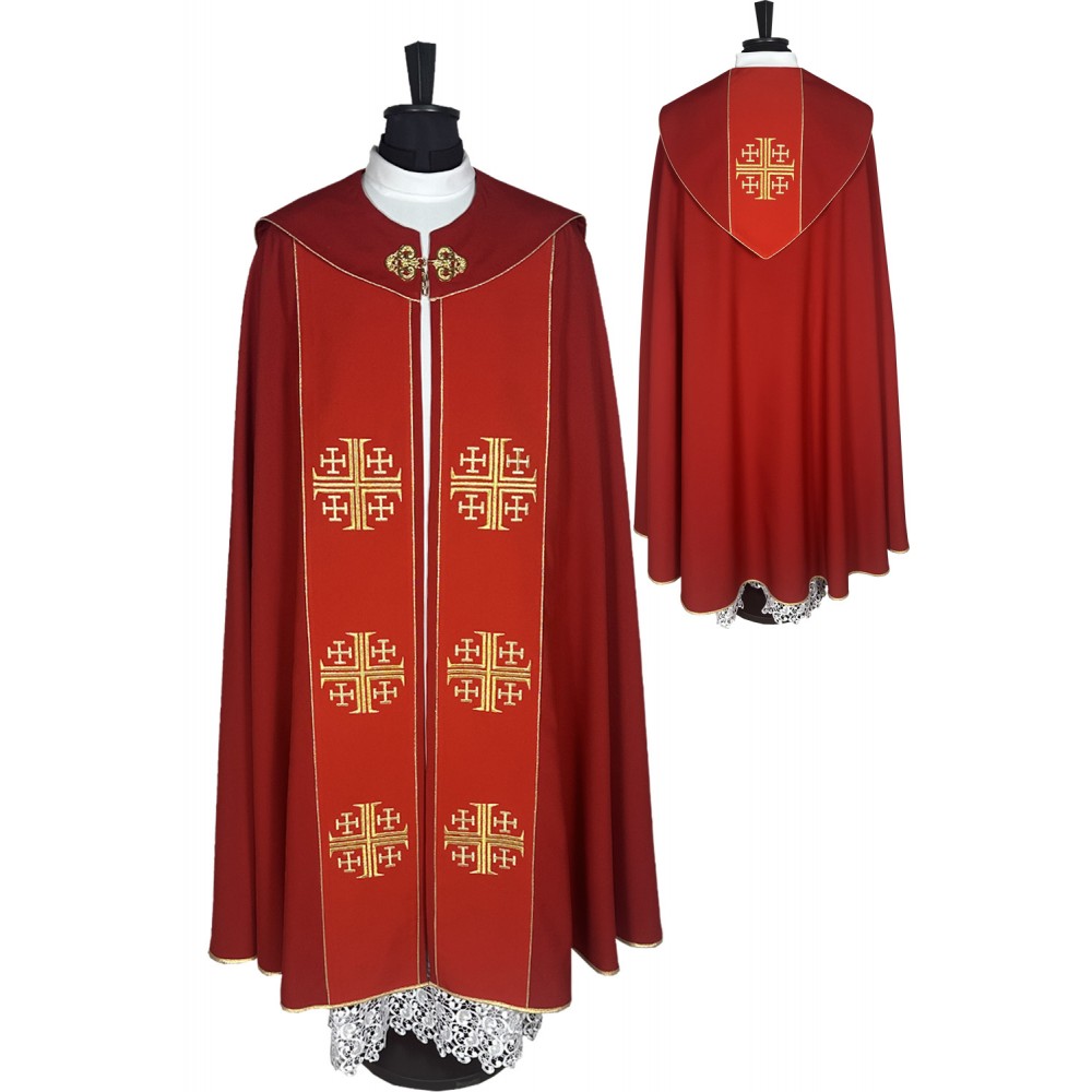 Kapa liturgiczna (kolory liturgiczne) - Krzyż Jerozolimski (31) - KAPY LITURGICZNE - zdjęcie 7