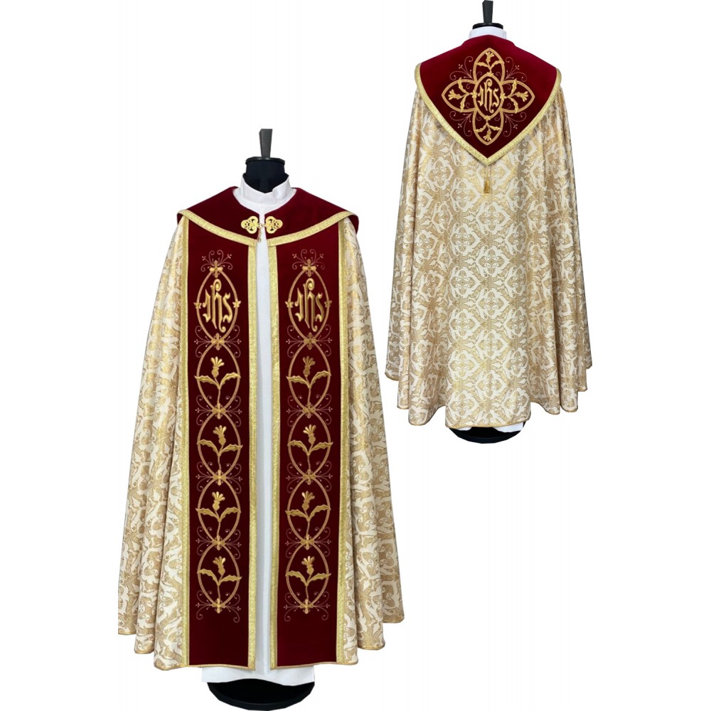 Kapa wzór gotycki - tkanina żakard (17) - KAPY LITURGICZNE