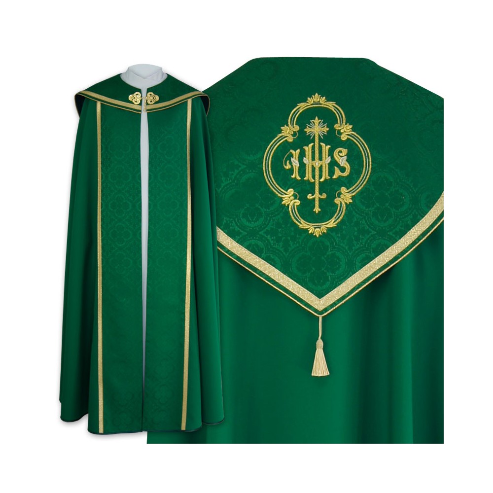 Kapa wzór gotycki IHS (kolory liturgiczne) - tkanina strecz (22) - KAPY LITURGICZNE - zdjęcie 7
