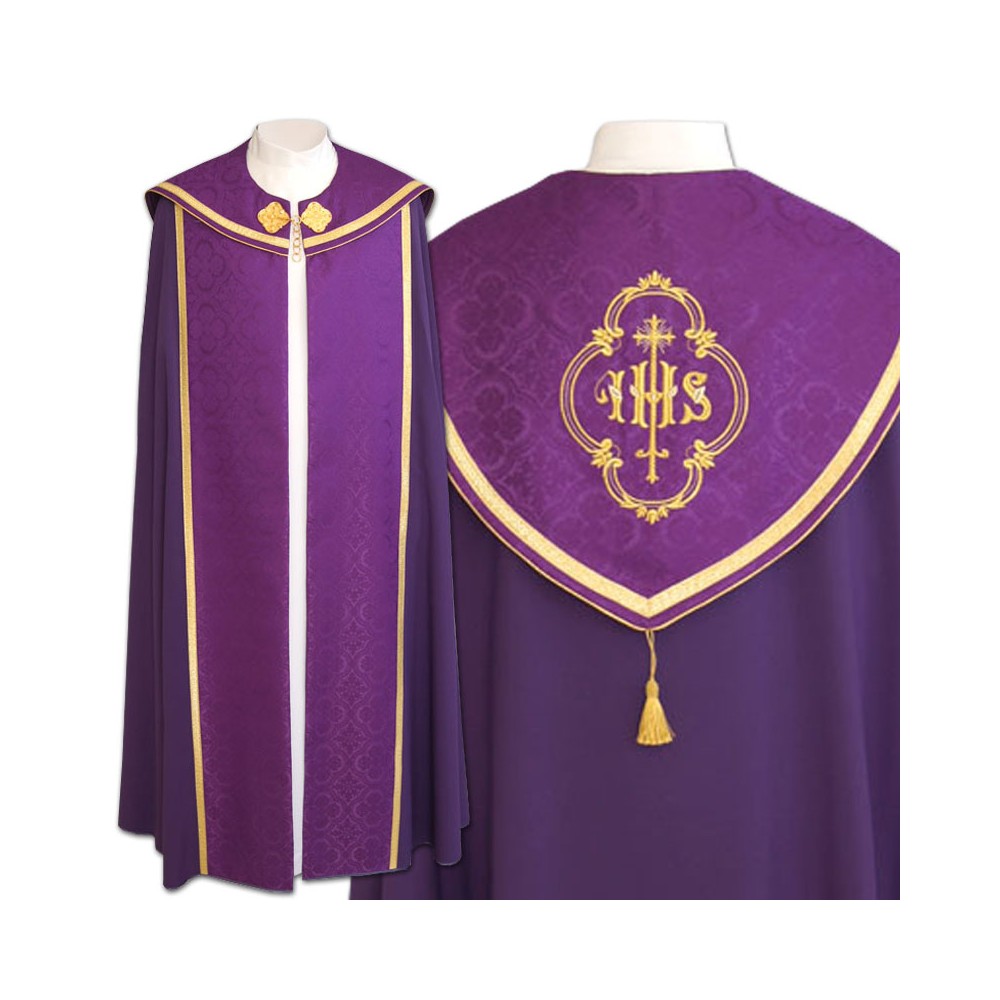 Kapa wzór gotycki IHS (kolory liturgiczne) - tkanina strecz (22) - KAPY LITURGICZNE - zdjęcie 9