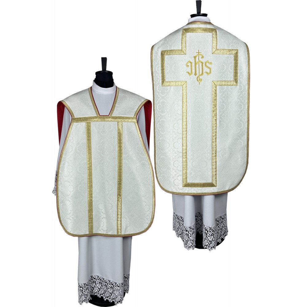 Ornat rzymski IHS - kolory liturgiczne, żakard (29) - Ornaty rzymskie - zdjęcie 6