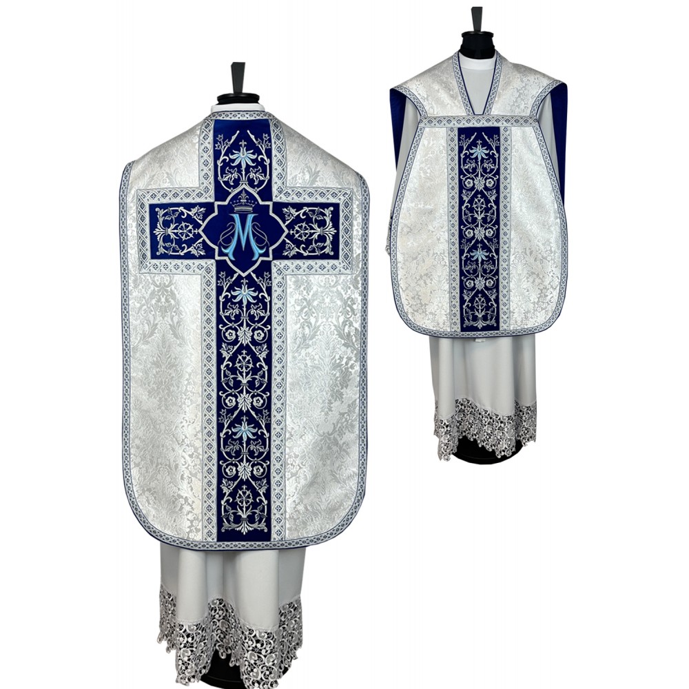 Ornat rzymski Maryjny - ecru (31) - Ornaty Maryjne