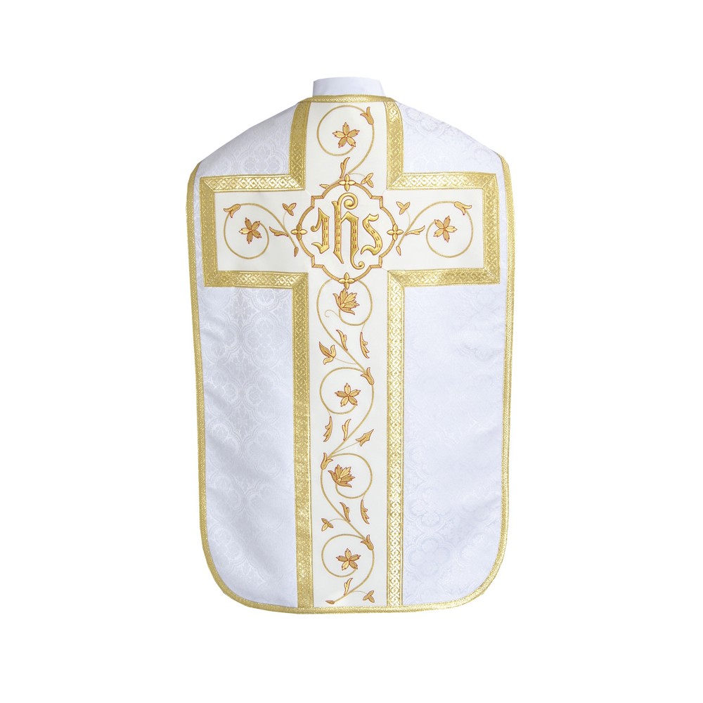 Ornat rzymski IHS - kolory liturgiczne, żakard (34) - Ornaty rzymskie