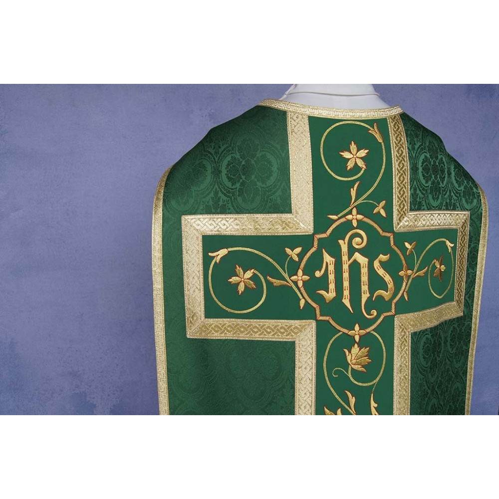 Ornat rzymski IHS - kolory liturgiczne, żakard (34) - Ornaty rzymskie - zdjęcie 7