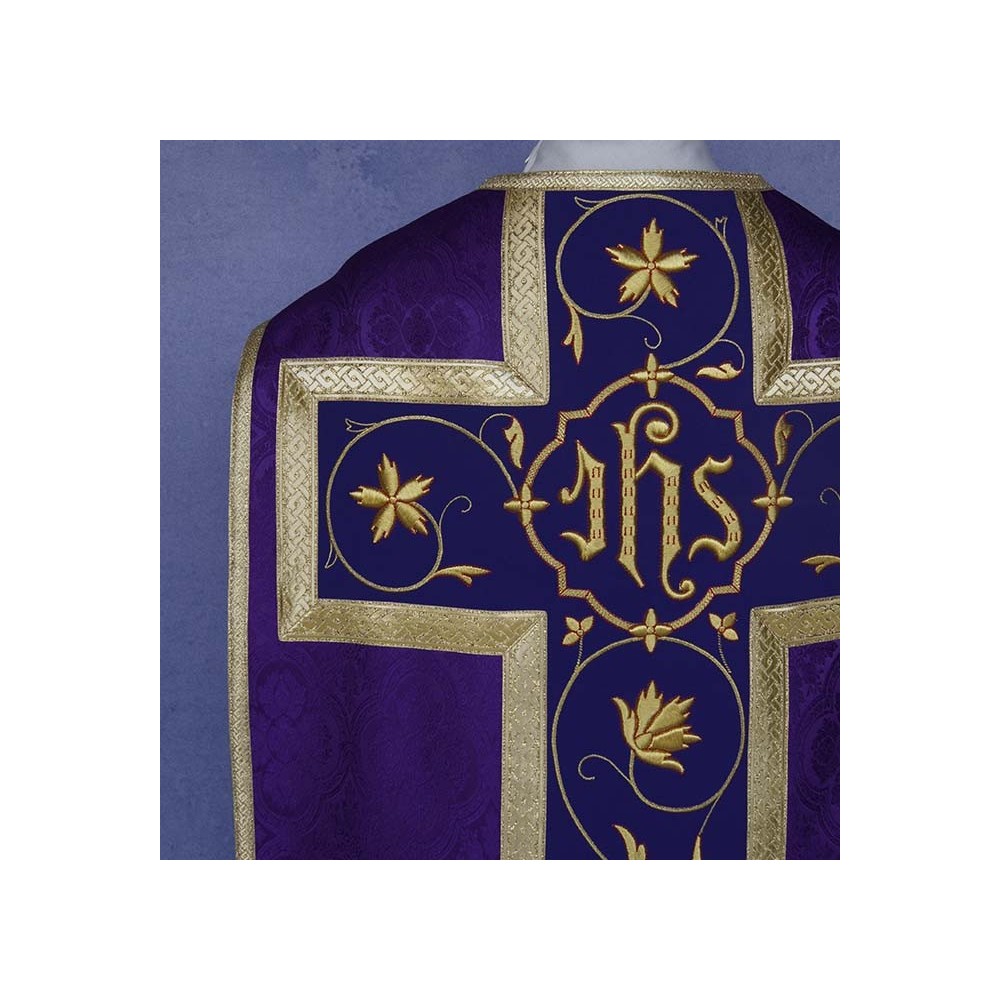 Ornat rzymski IHS - kolory liturgiczne, żakard (34) - Ornaty rzymskie - zdjęcie 13