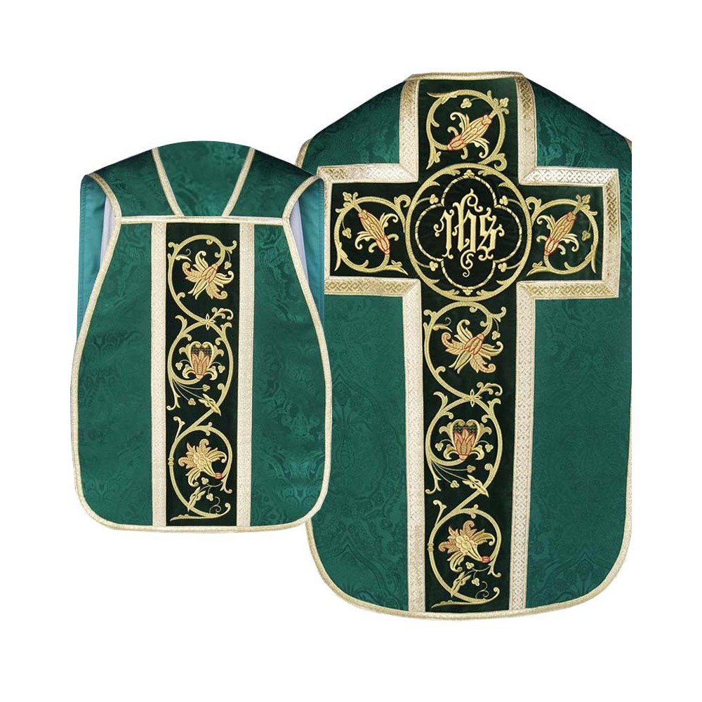 Ornat rzymski IHS - kolory liturgiczne, żakard (35) - Ornaty rzymskie - zdjęcie 20