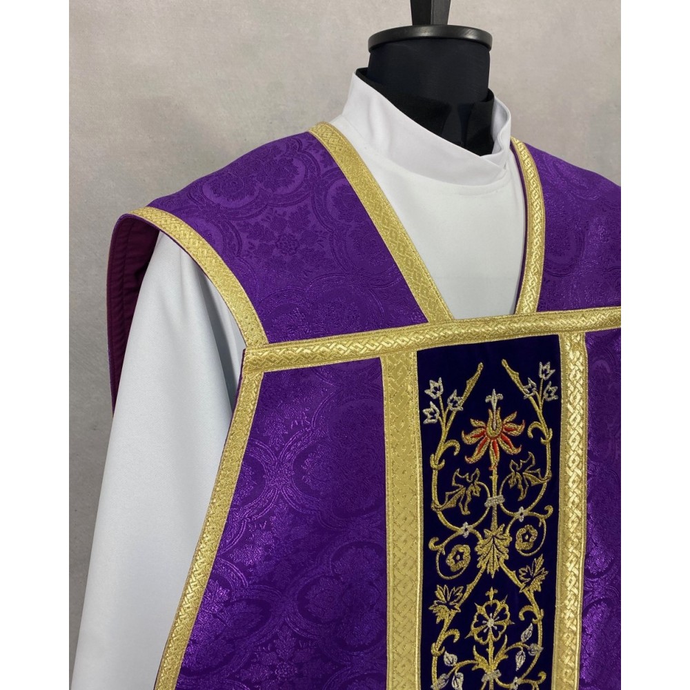 Ornat rzymski IHS - kolory liturgiczne, żakard (37) - Ornaty rzymskie - zdjęcie 2