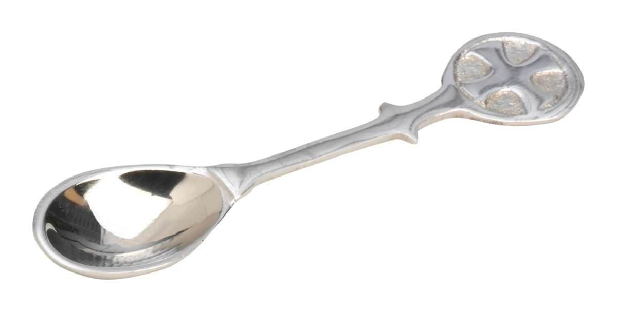 Łyżeczka do kadzidła z mosiądzu niklowanego, srebrna, 10 cm - KADZIELNICE DOMOWE