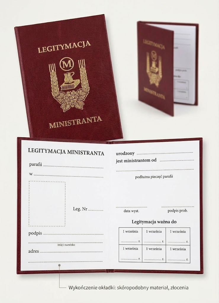 Legitymacja ministranta w formie książeczki - KOMŻE MINISTRANCKIE