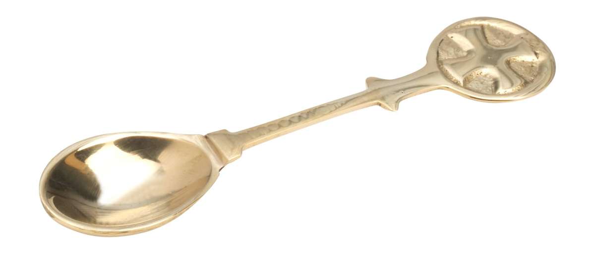 Łyżeczka do kadzidła z mosiądzu, złoty kolor, 10 cm - KADZIDŁA, WĘGIELKI