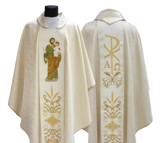 Ornat haftowany z wizerunkiem Świętego Józefa (10) - Ornaty z wizerunkiem świętych - Nowość