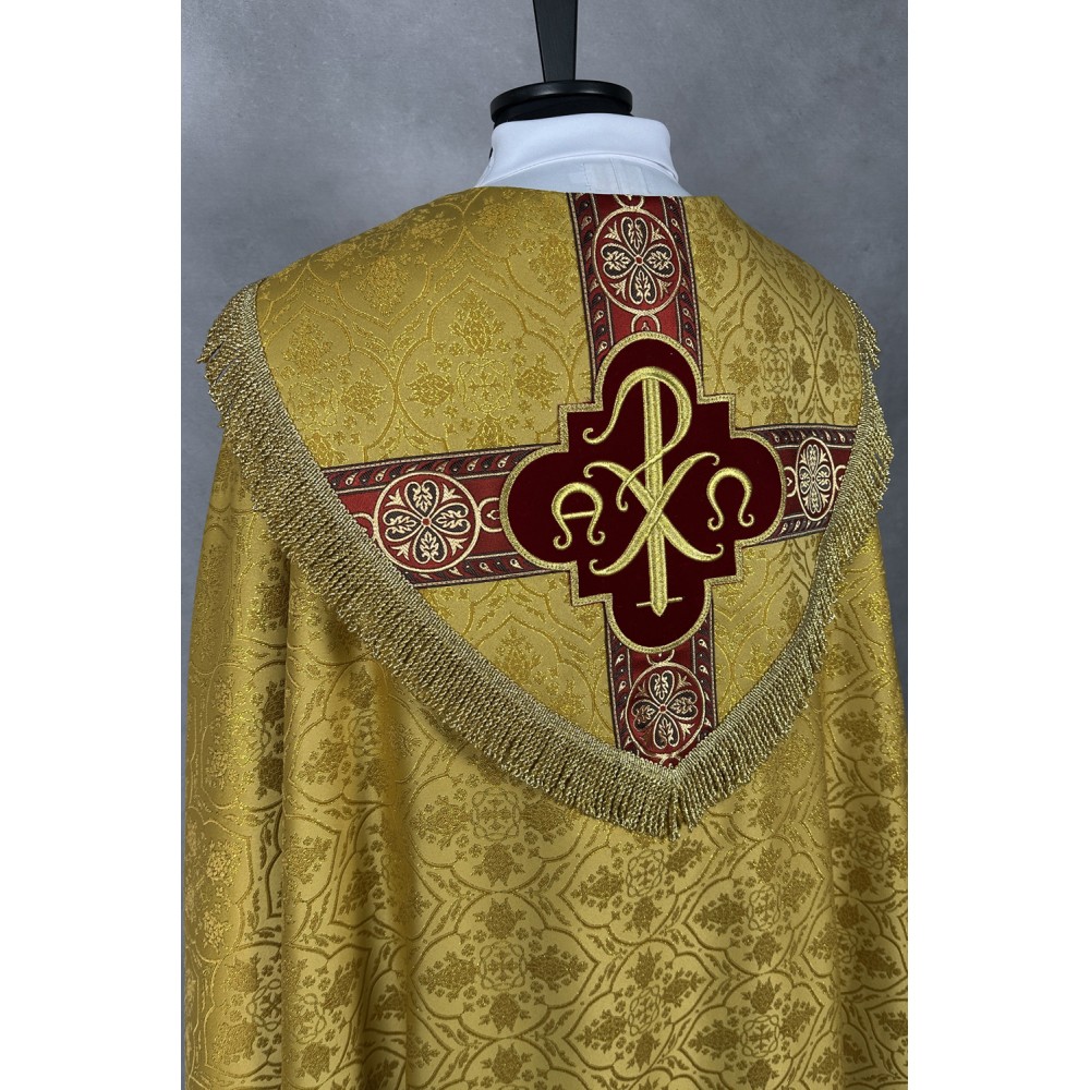Kapa semi gotycka haftowana - kolor złoty (93) - KAPY LITURGICZNE - zdjęcie 3