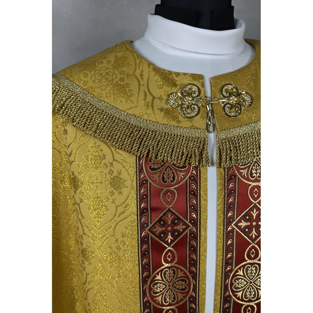 Kapa semi gotycka haftowana - kolor złoty (93) - KAPY LITURGICZNE - zdjęcie 5